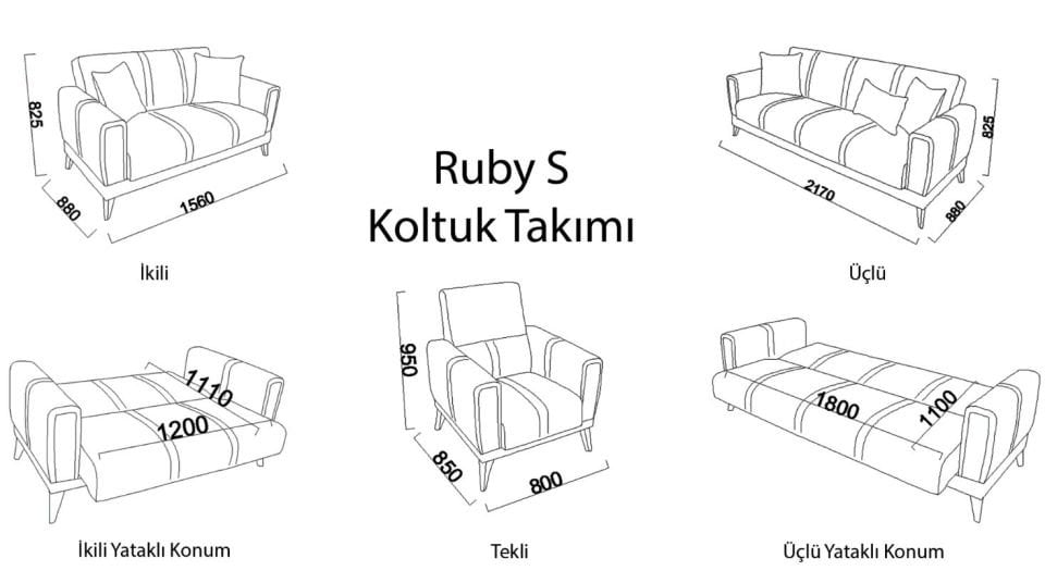 Bellona Ruby S Üçlü Koltuk