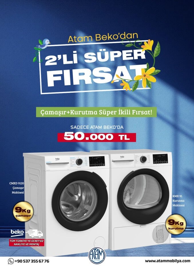 Beko CMXD 9120 Çamaşır Makinesi + Beko KMX 91 Kurutma Makinesi Süper İkili Paket