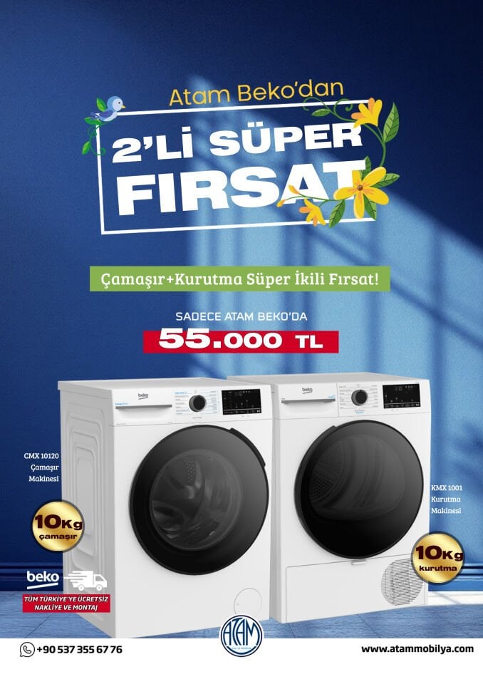Beko CMX 10120 Çamaşır Makinesi + Beko KMX 1001 Kurutma Makinesi Süper İkili Paket